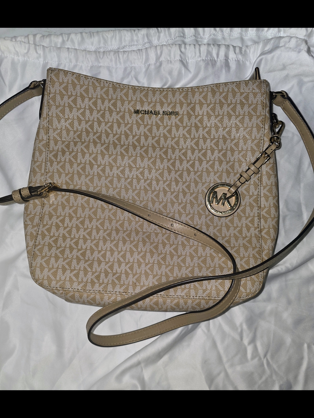 Michael Kors JET SET-Tan Signature Large Logo Bag
